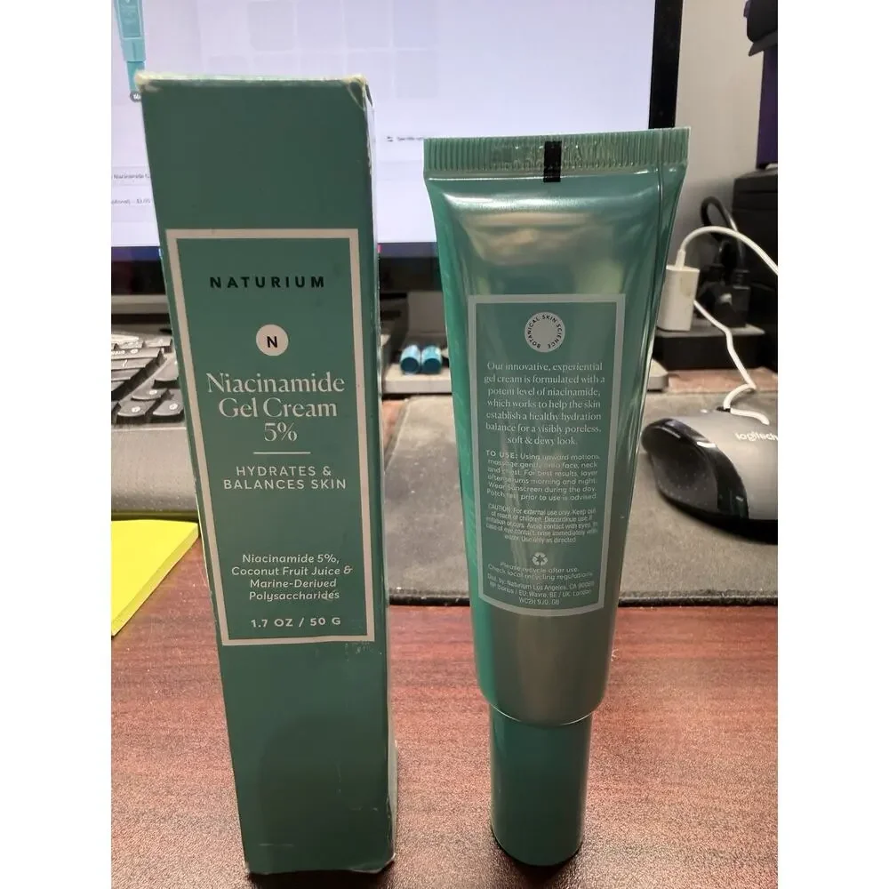 Naturium Niacinamide Gel Cream 5% 1.7oz Hydrates & Balances Skin Face Neck Chest
